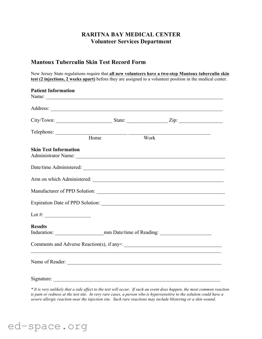 Blank 2 Step Tb Test PDF Form