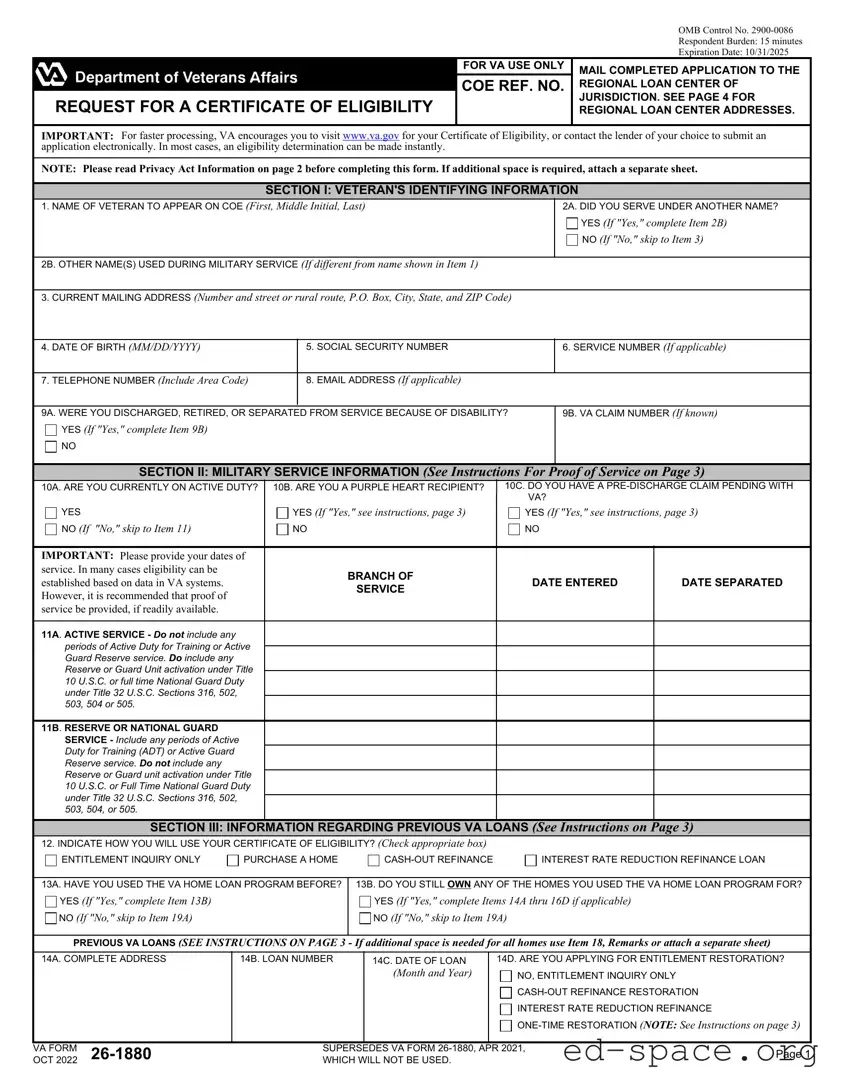 Blank VBA VA 26-1880 PDF Form