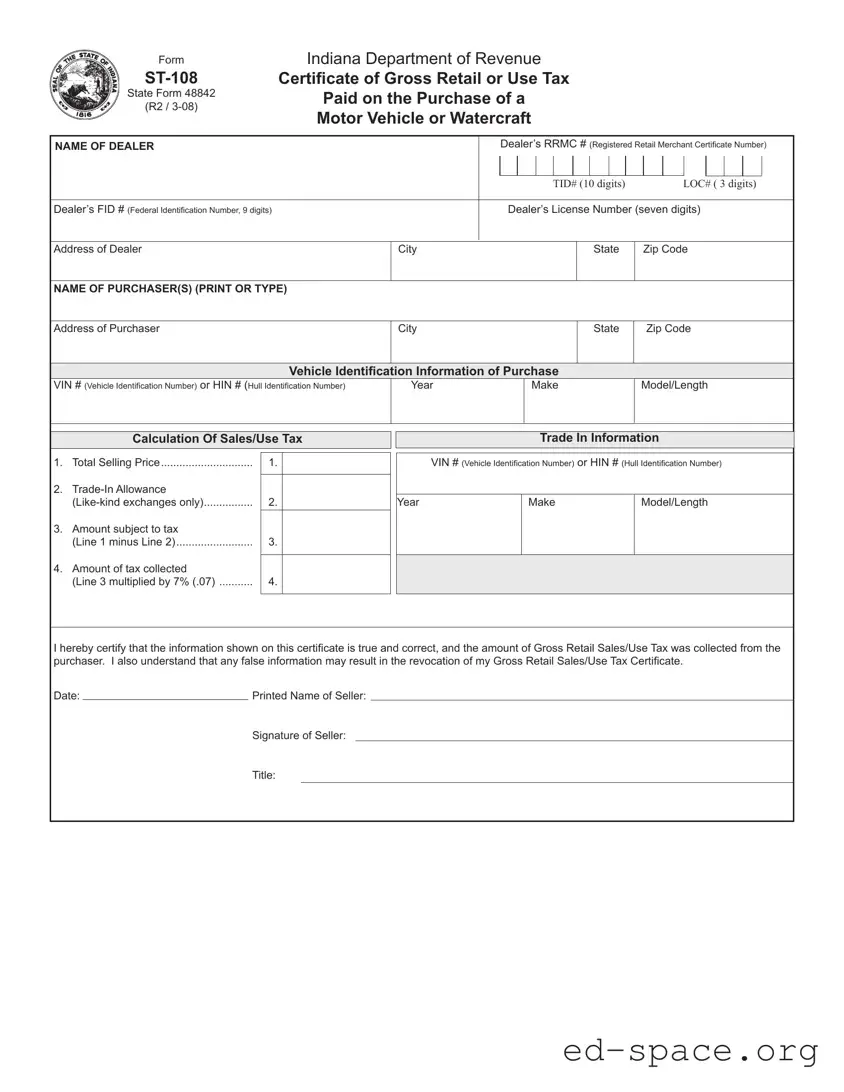 Blank St 108 PDF Form