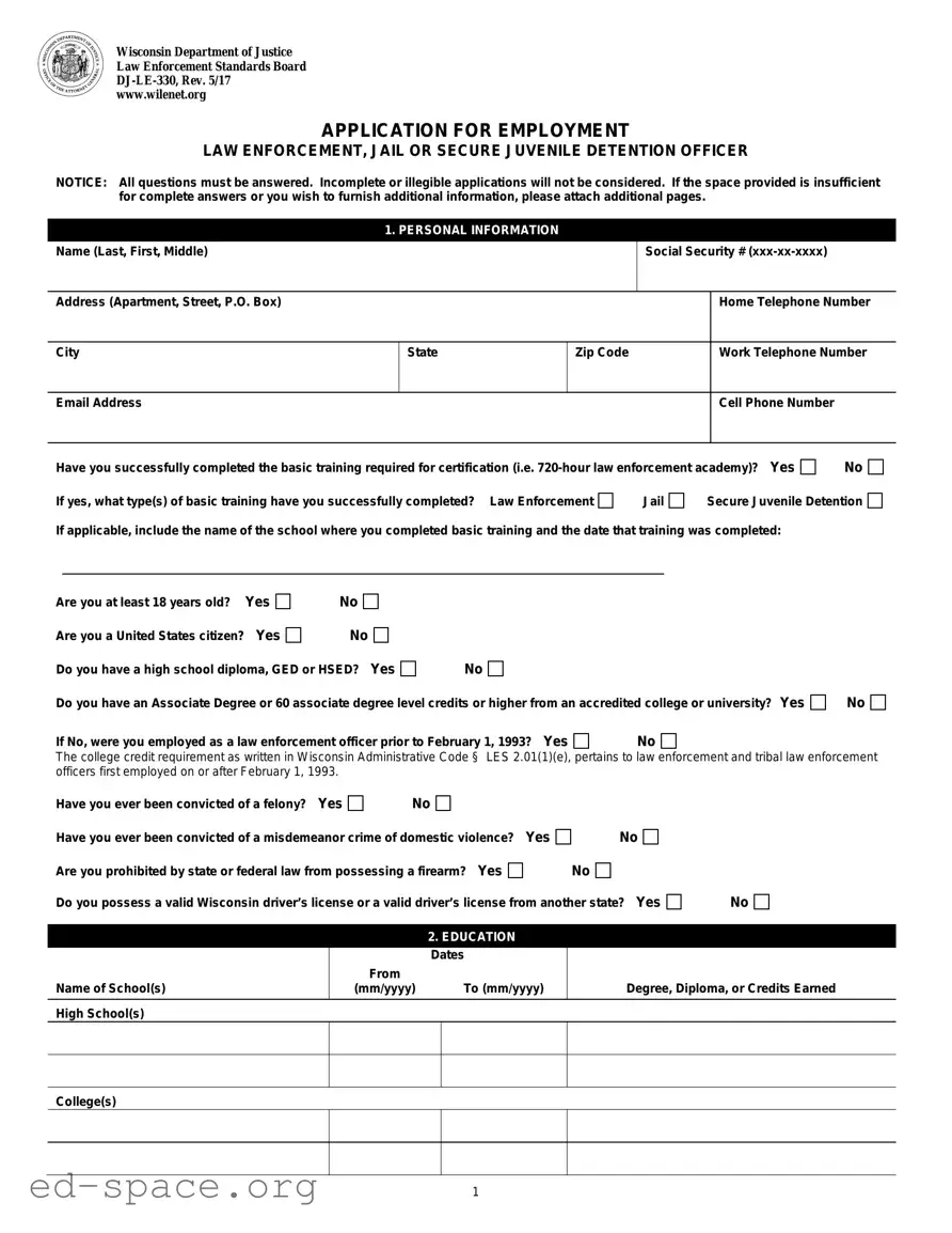 Blank Dj Le 330 PDF Form