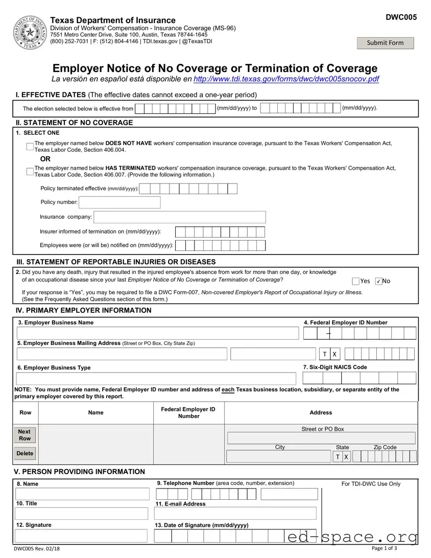 Blank Texas Notice PDF Form